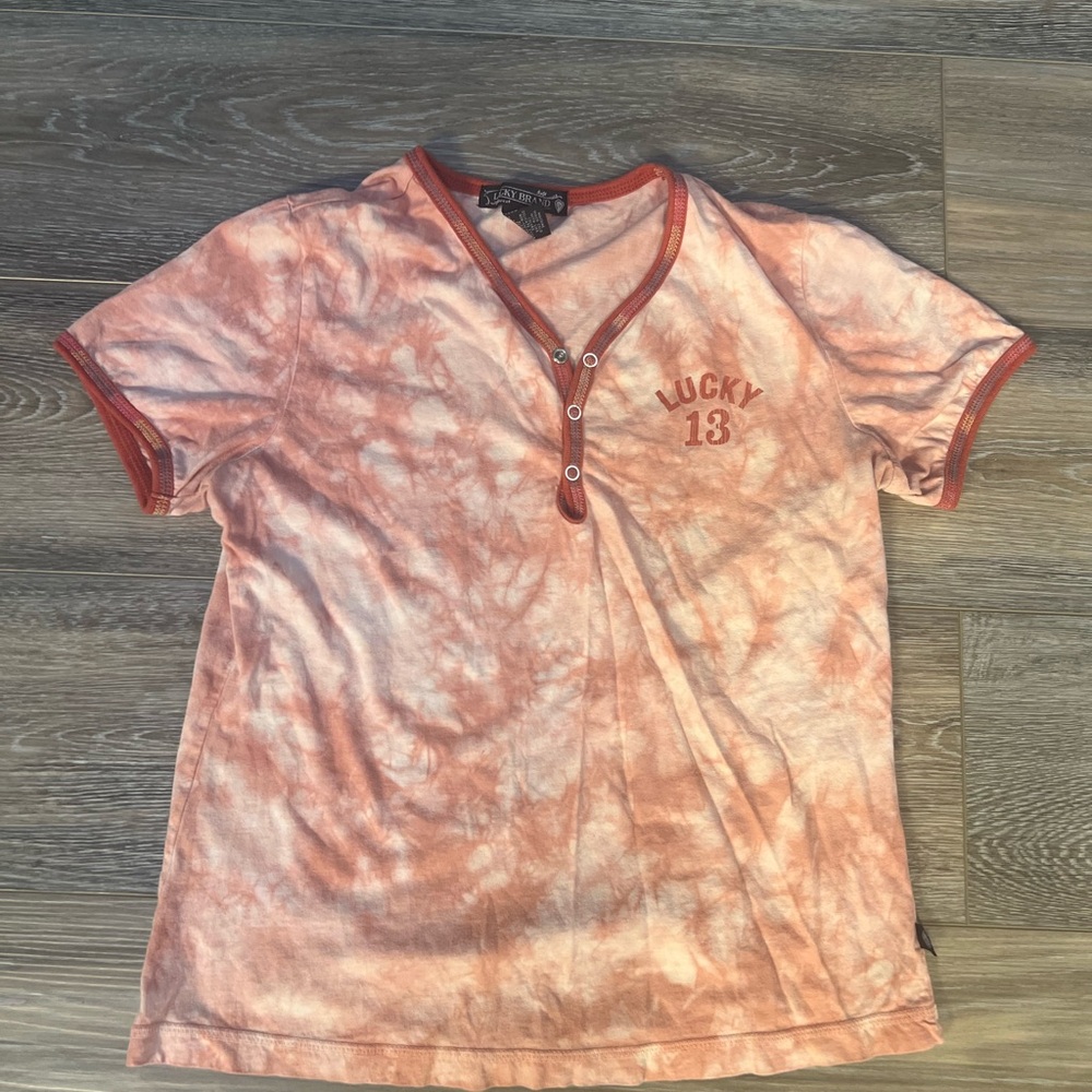 Y2K  1990’’s Lucky Brand Women’s  Tie-Dye Baby Tee